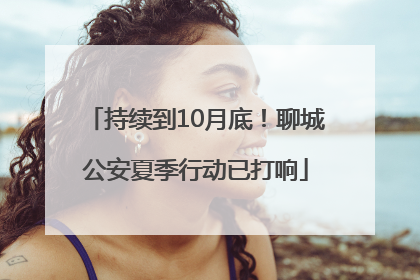 持续到10月底！聊城公安夏季行动已打响